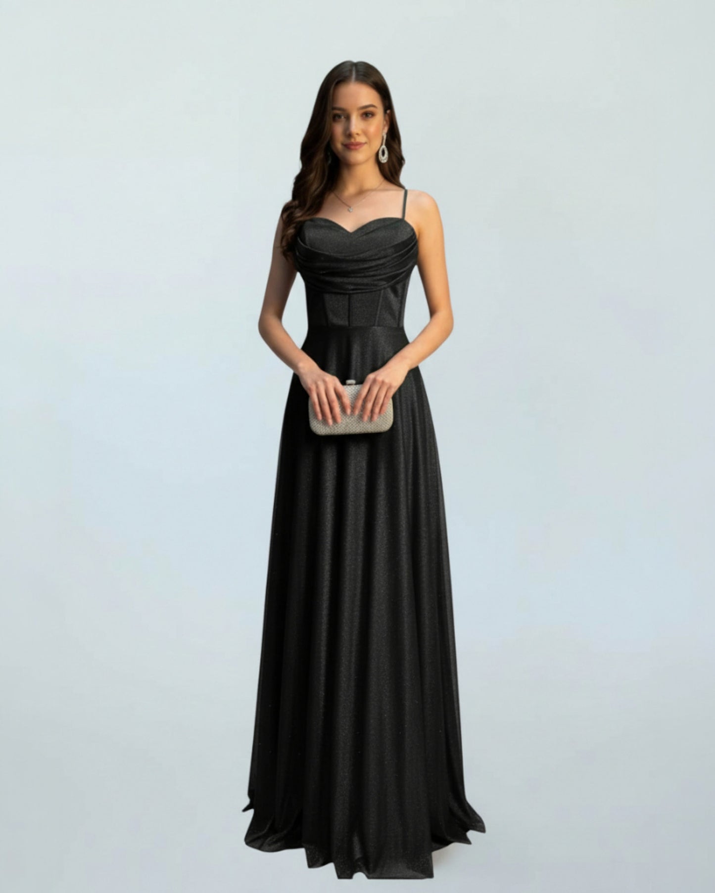 Glitzerndes Abendkleid mit Korsett-Detail E299