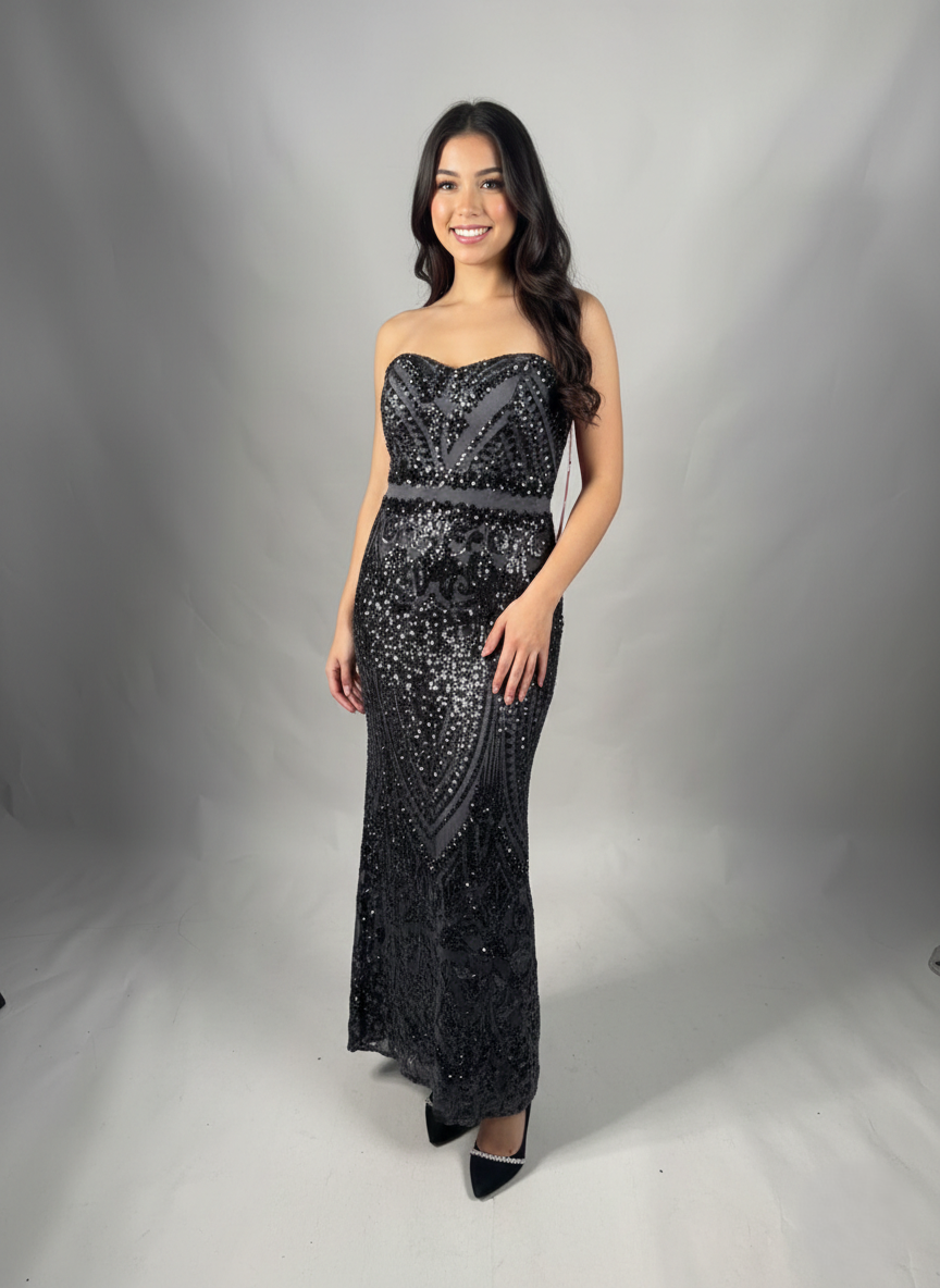 Pailletten-Abendkleid E333