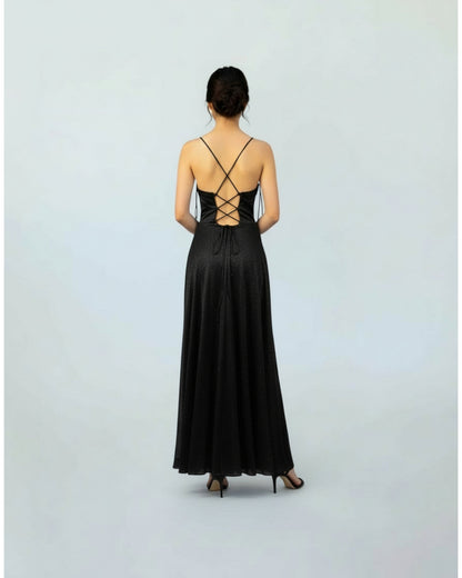 Glitzerndes Abendkleid mit Korsett-Detail E299