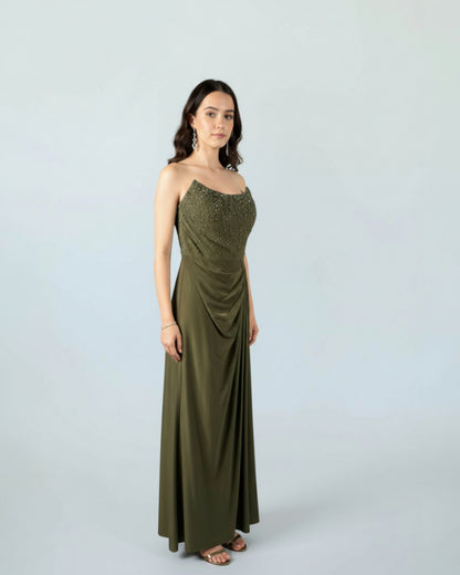 Elegantes Abendkleid mit Glitzer-Effekt E317