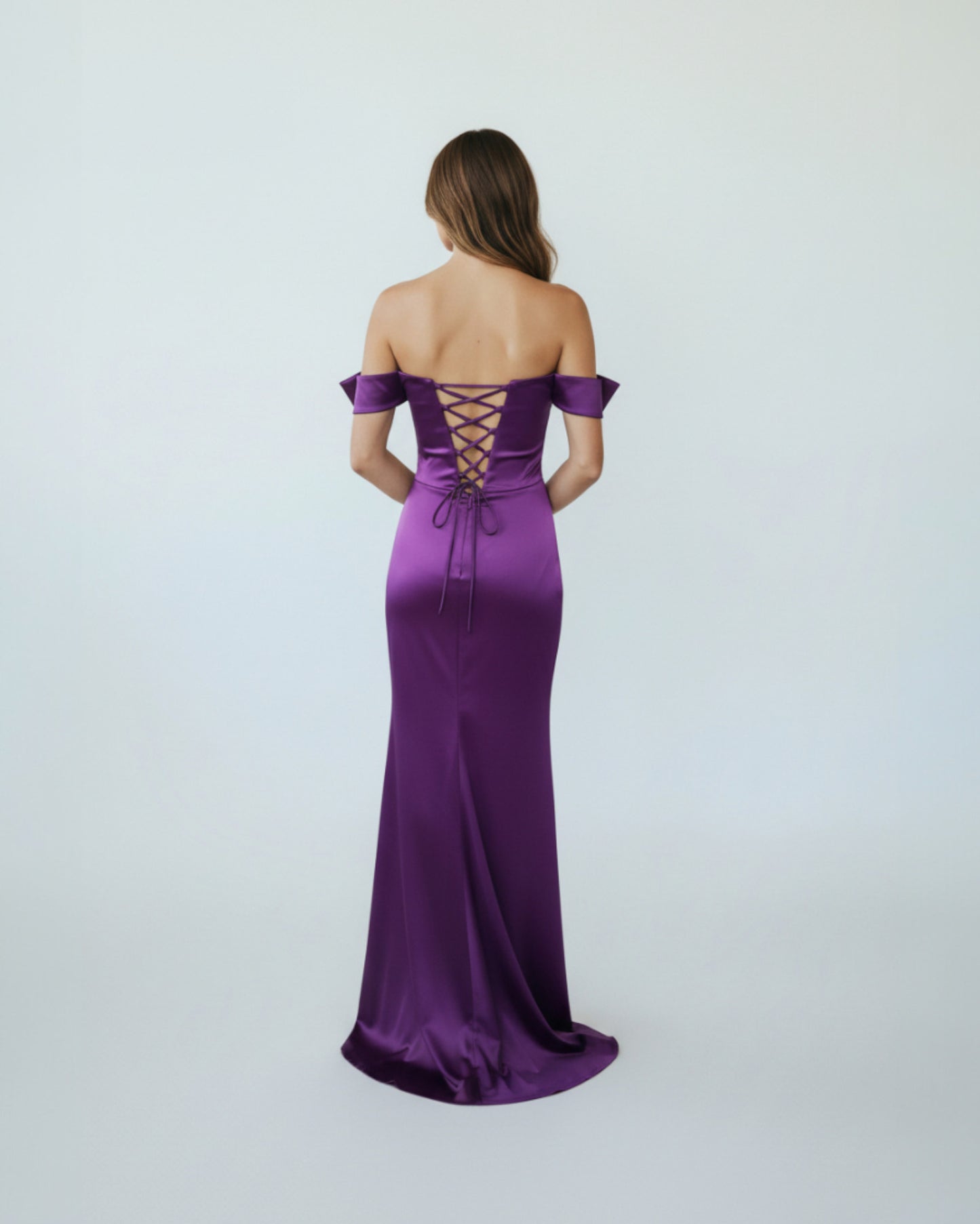 Glamouröses Abendkleid mit Korsage und Bardot-Ausschnitt - E258