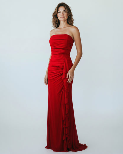 Ein atemberaubendes, bodenlanges Trägerkleid für festliche Anlässe - E260