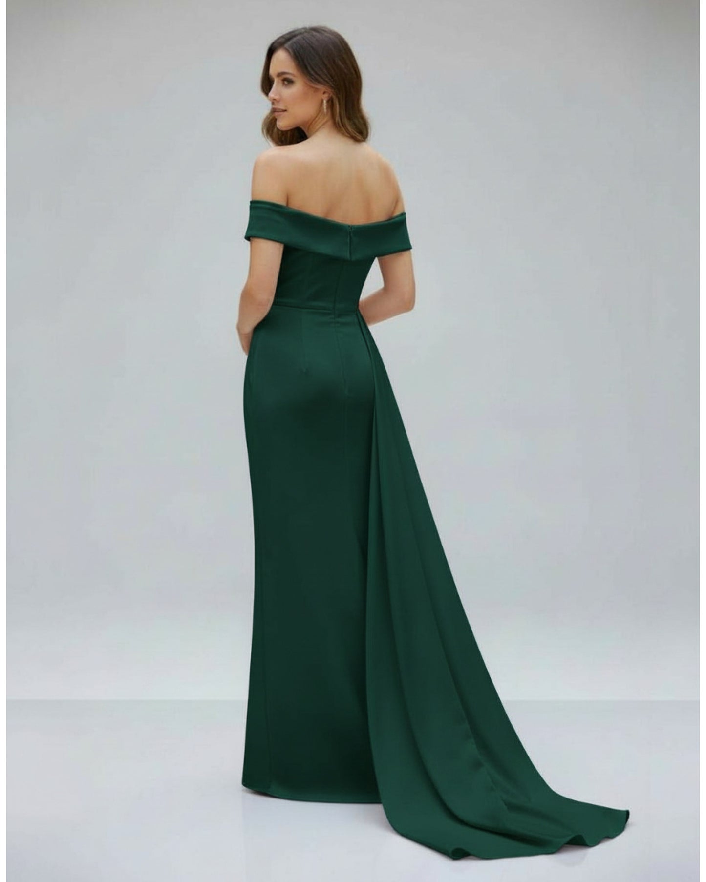 Elegantes Schulterfreies Satin-Abendkleid - E266