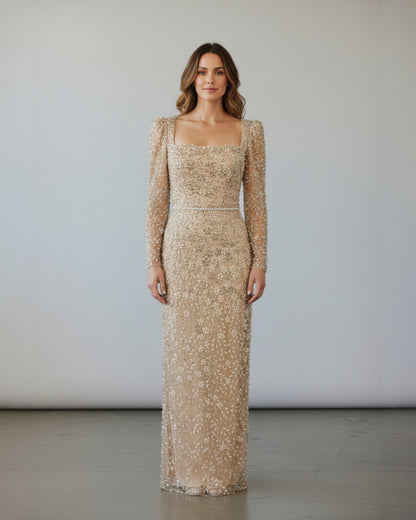 Funkelndes Abendkleid mit Steinbesatz - E267