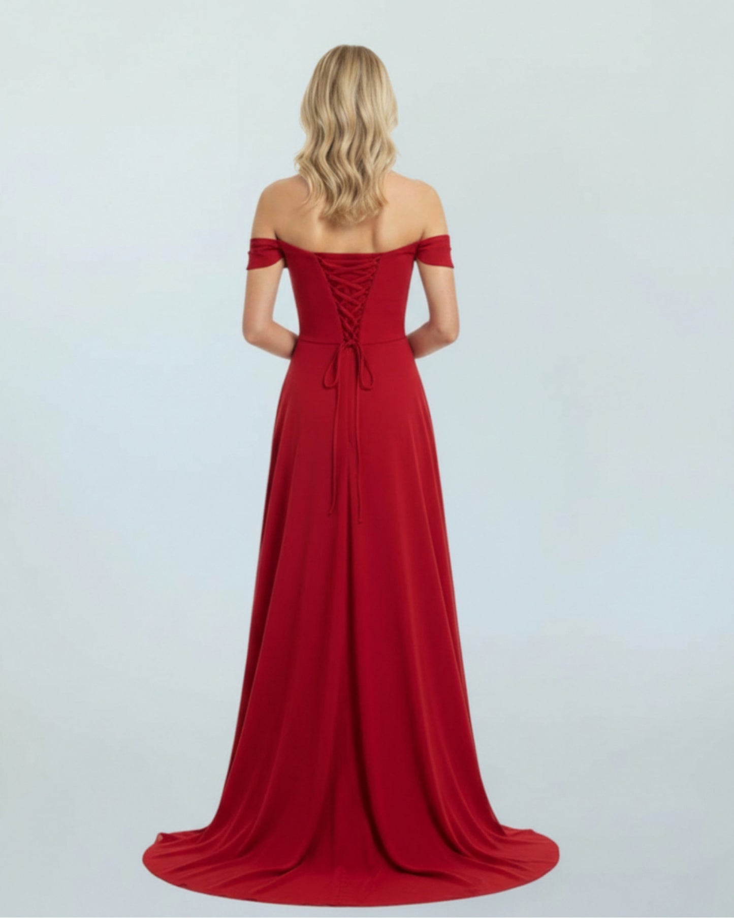 Schulterfreies Chiffon-Kleid mit Drapierung - E271