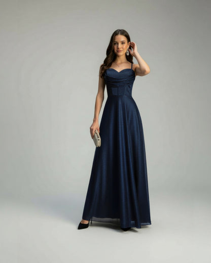 Glitzerndes Abendkleid mit Korsett-Detail E299