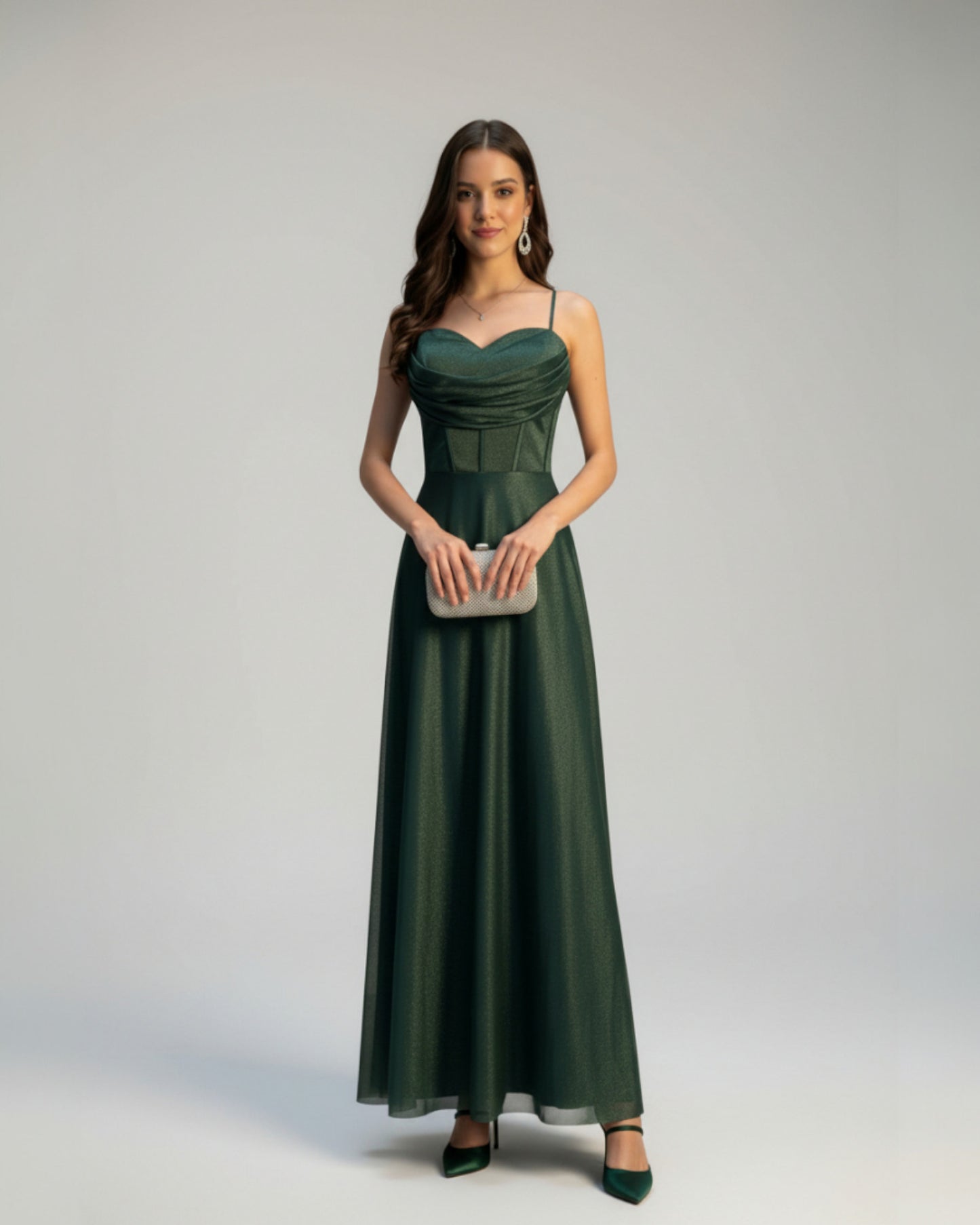 Glitzerndes Abendkleid mit Korsett-Detail E299