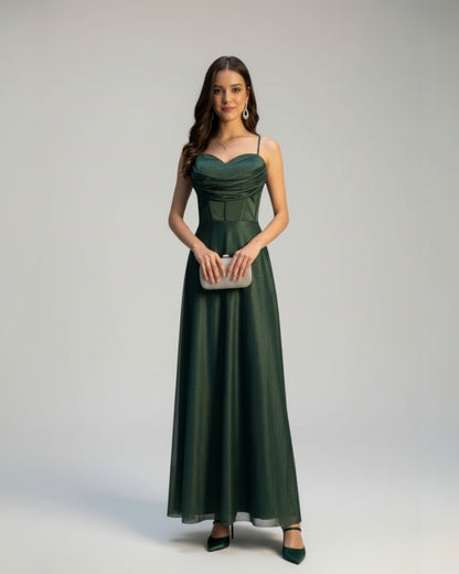 Glitzerndes Abendkleid mit Korsett-Detail E299