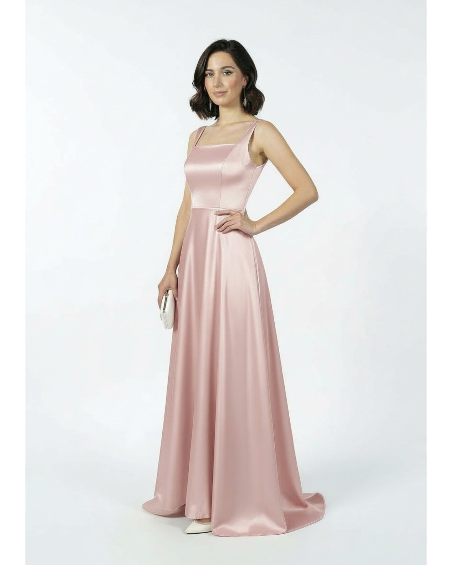 Elegantes Abendkleid in Satin-Optik-  E302