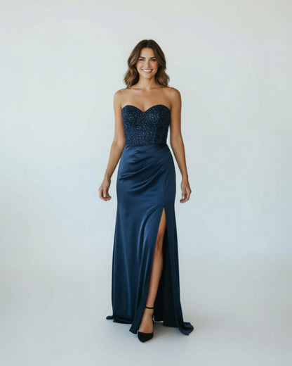 Moderne Eleganz perlenbesetztes Korsett-Oberteil E312