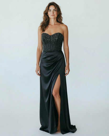 Moderne Eleganz perlenbesetztes Korsett-Oberteil E312