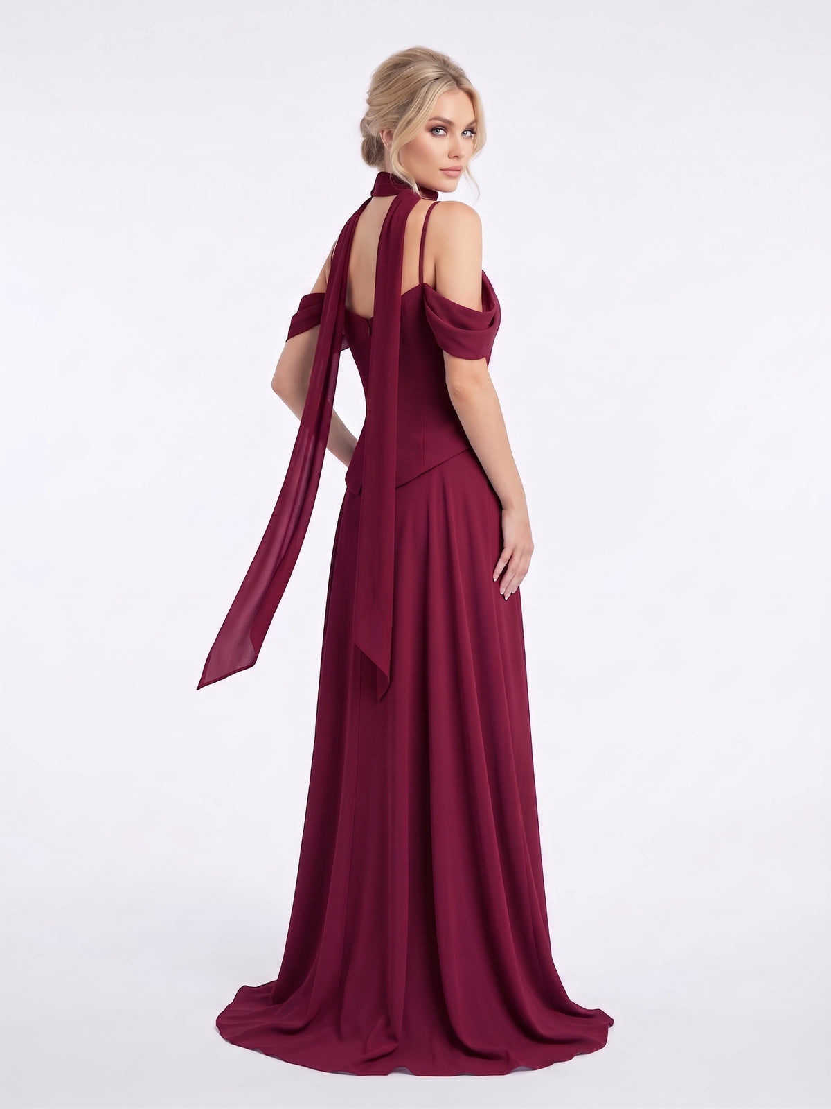 Elegantes fließendes Korsett-Abendkleid in Hellblau Beschreibung: e411