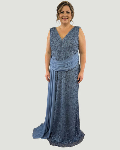 Exquisite Abendrobe mit Verzierungen  - E290