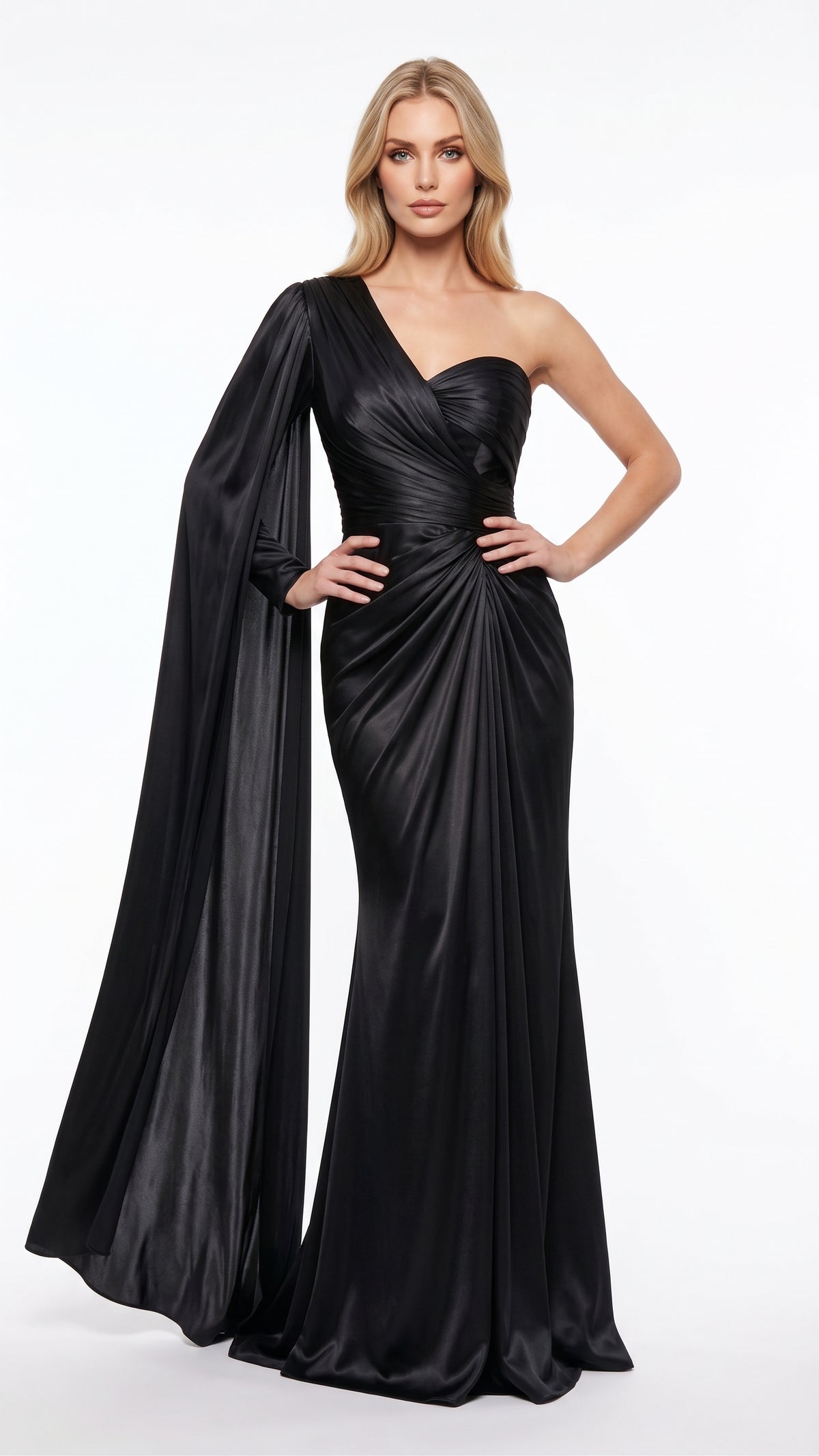 Asymmetrisches One-Shoulder Abendkleid in Metallic-Bronze Beschreibung: e419