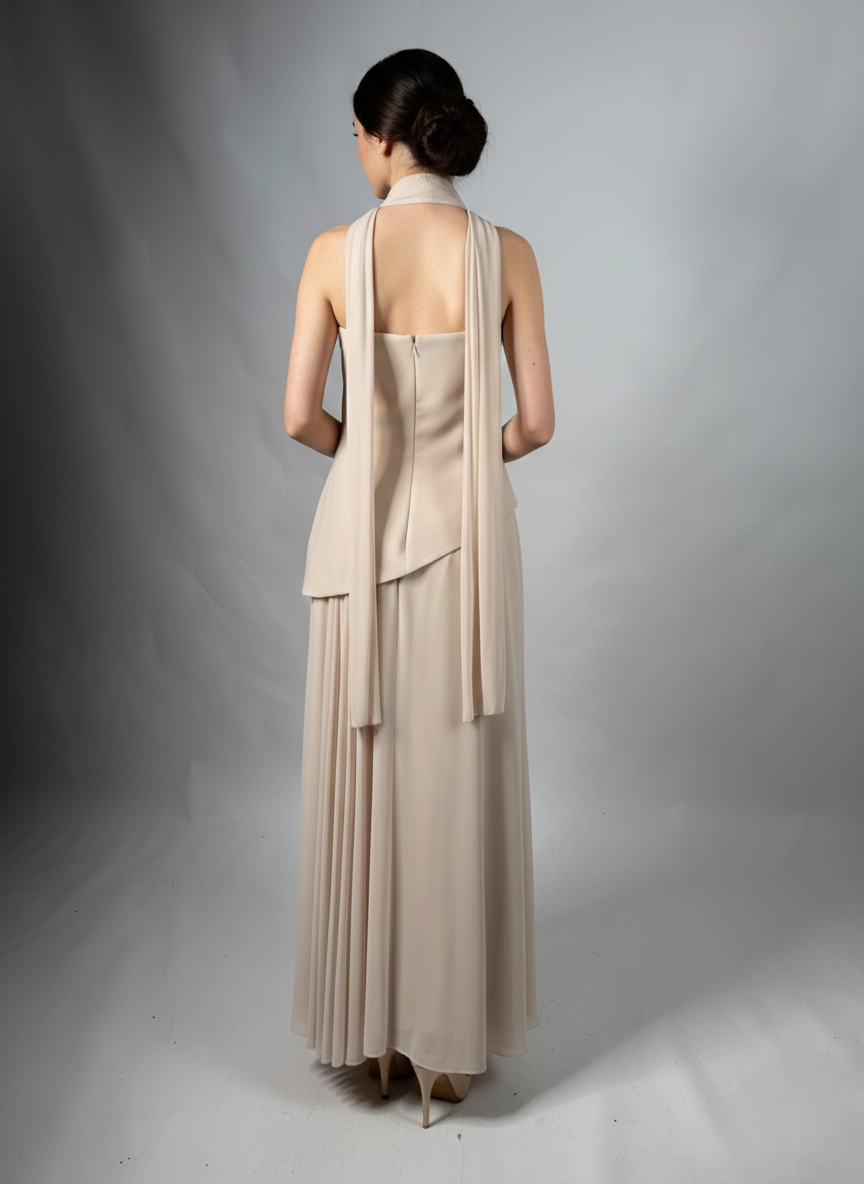 Trägerloses Abendkleid mit Asymmetrischem Schnitt E305