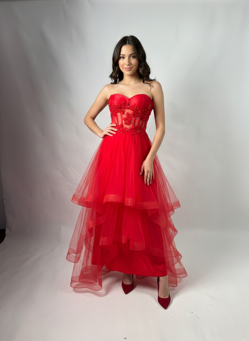 Produktbeschreibung: Ein atemberaubendes Abendkleid, das für einen unvergesslichen Auftritt sorgt. E330