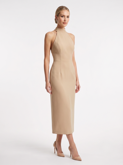 Langes Abendkleid mit Halterneck-Ausschnitt E359