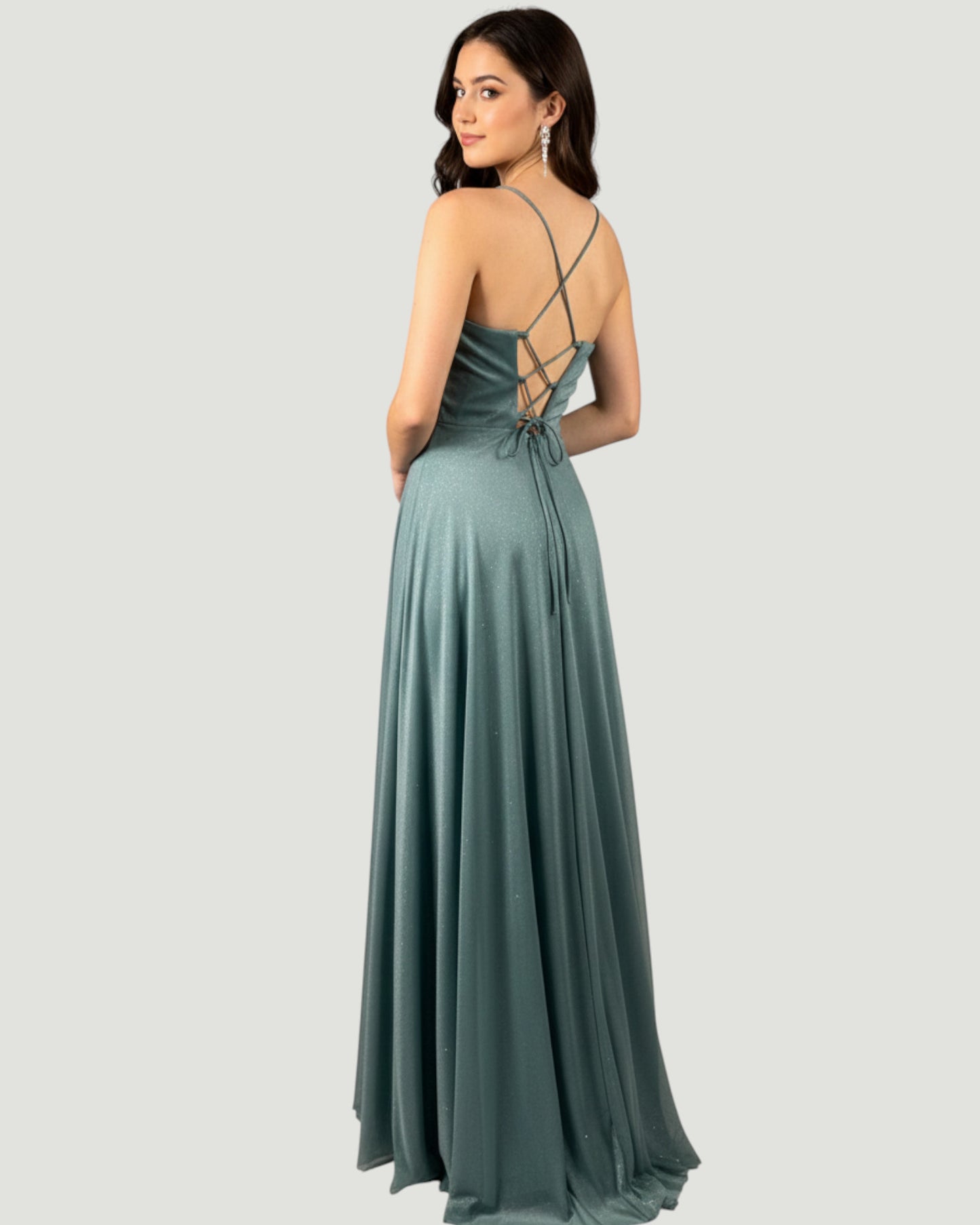 Glitzerndes Abendkleid mit Korsett-Detail E299