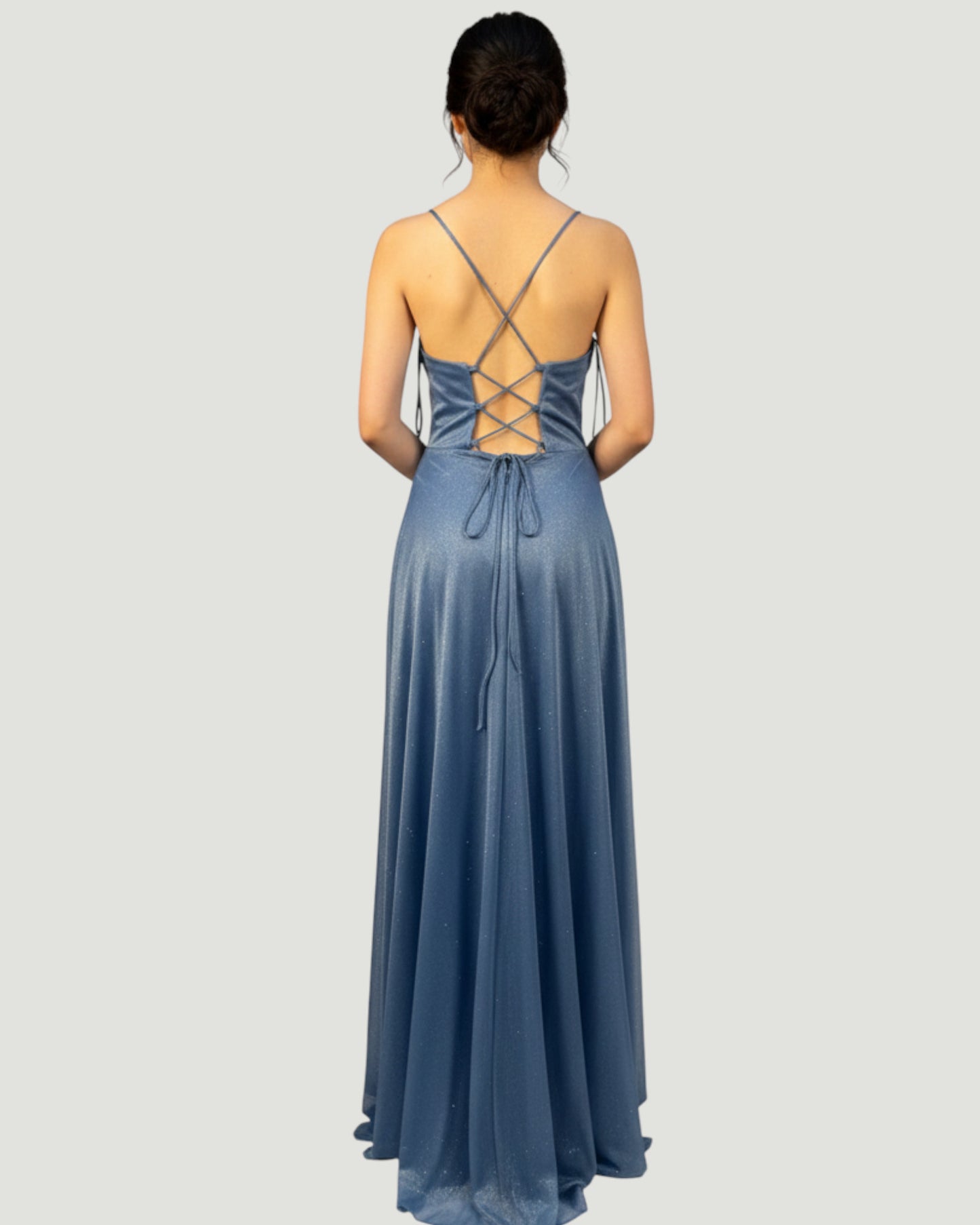 Glitzerndes Abendkleid mit Korsett-Detail E299