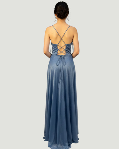 Glitzerndes Abendkleid mit Korsett-Detail E299