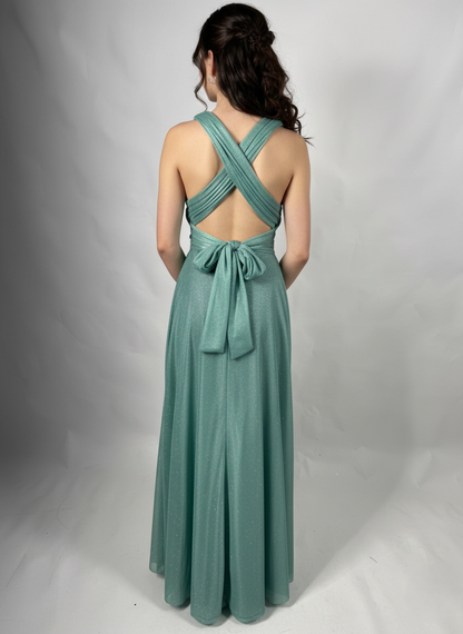 Erleben Sie Vielseitigkeit und Stil mit diesem atemberaubenden bodenlangen Abendkleid E325