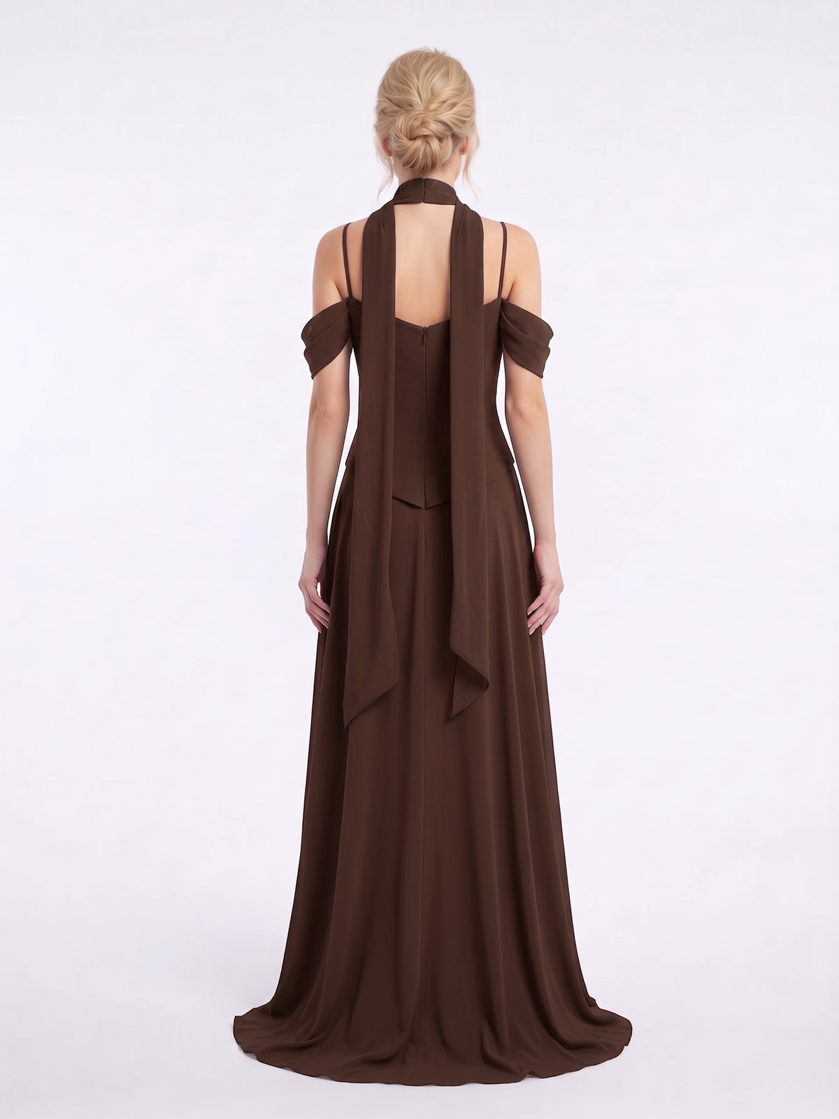 Elegantes fließendes Korsett-Abendkleid in Hellblau Beschreibung: e411