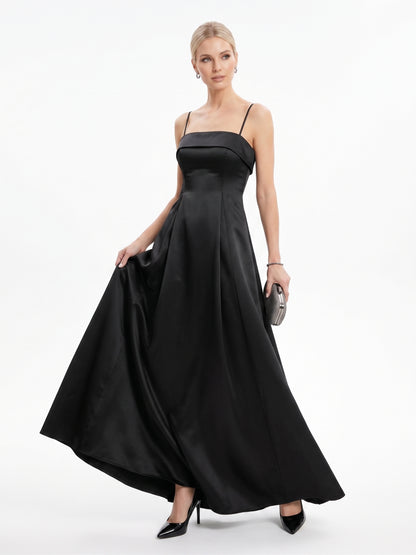 Schulterfreies Langes Abendkleid aus Satin E367