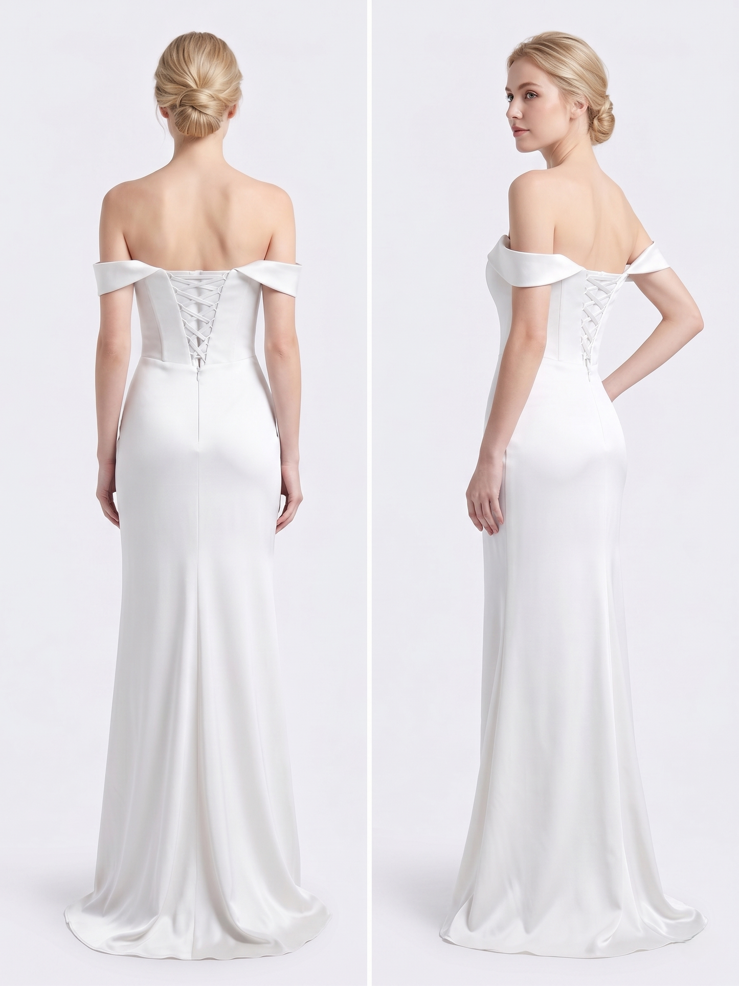 Schulterfreies Abendkleid mit Drapierung e385
