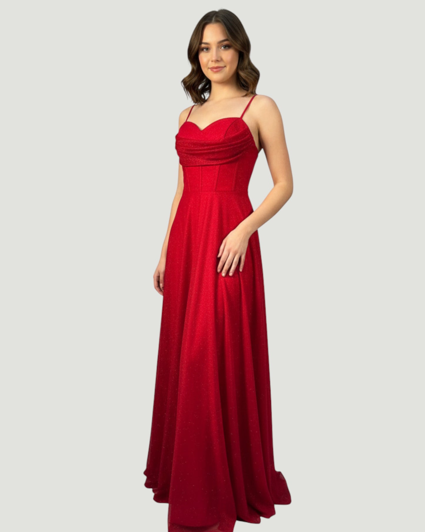 Glitzerndes Abendkleid mit Korsett-Detail E299