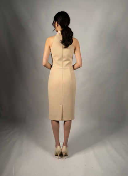 Langes Abendkleid mit Halterneck-Ausschnitt E359