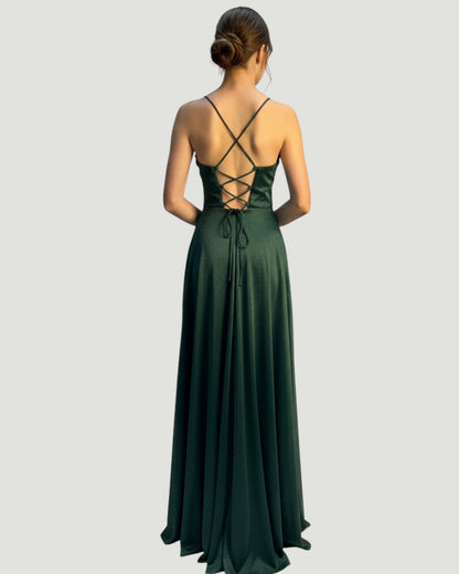 Glitzerndes Abendkleid mit Korsett-Detail E299