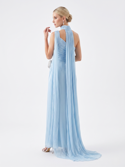 Asymmetrisches One-Shoulder Abendkleid in Champagner Beschreibung: e399