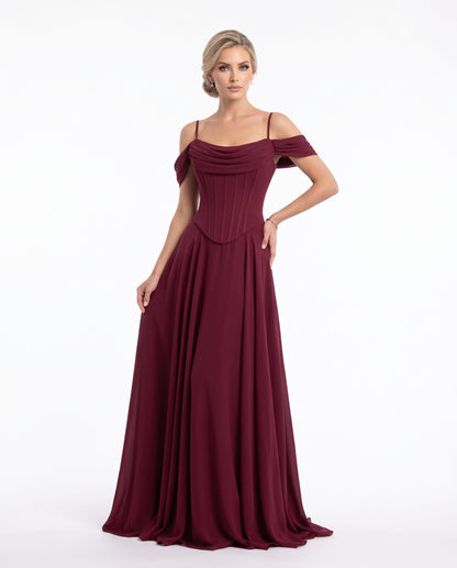 Elegantes fließendes Korsett-Abendkleid in Hellblau Beschreibung: e411