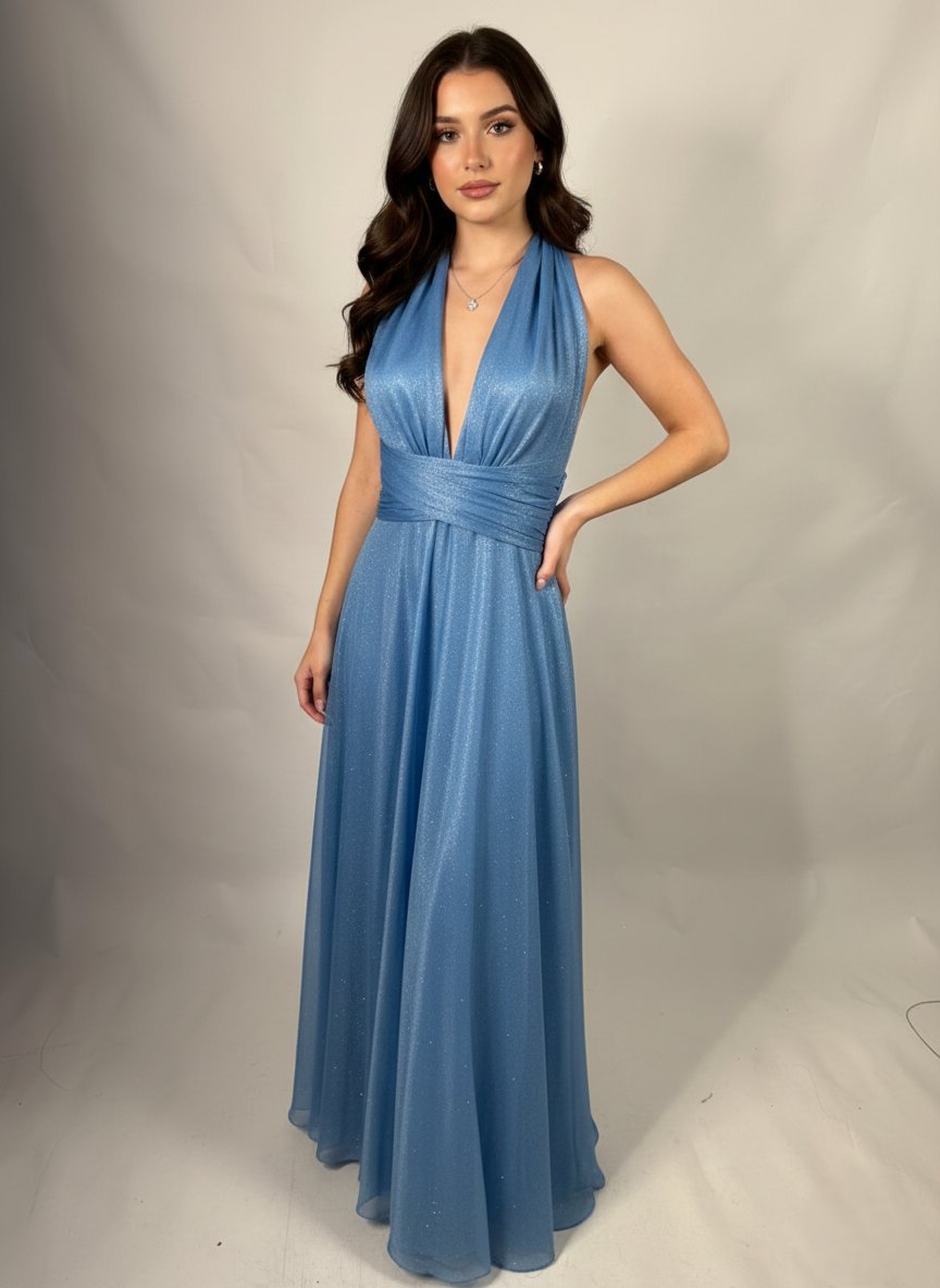 Erleben Sie Vielseitigkeit und Stil mit diesem atemberaubenden bodenlangen Abendkleid E325